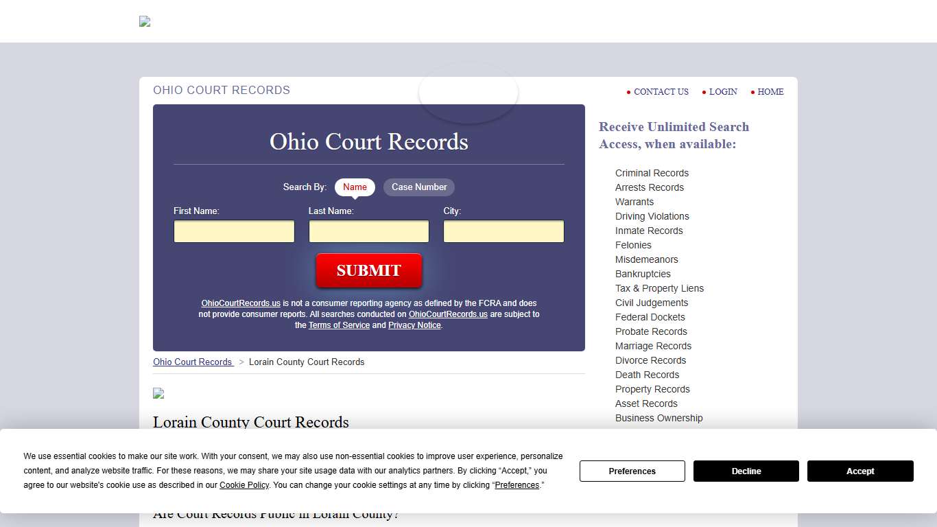 Lorain County Court Records | OhioCourtRecords.us