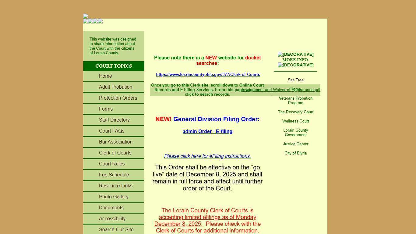 Lorain County Court of Common Pleas - Home Page